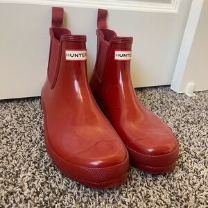 Hunter Cherry Red Waterproof Boots